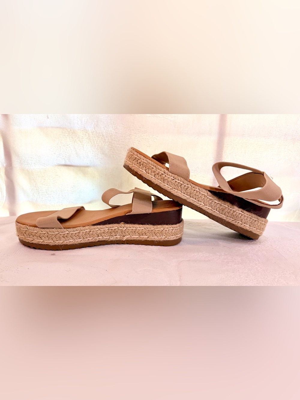 Dream Pairs Tan Espadrille Platform Slide Sandals - Women S0045